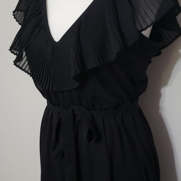 ❤Host Pick❤Victoria's Secret Chiffon Black Maxi Dress w/Belt - Picture 6 of 14